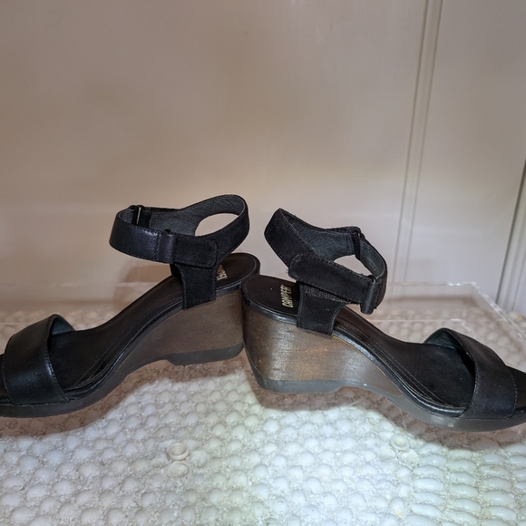 Camper - Black Wedge Sandals with Adjustable Ankle Strap - Size 36 - Picture 3 of 6